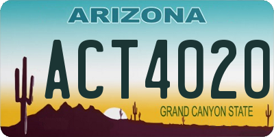 AZ license plate ACT4020