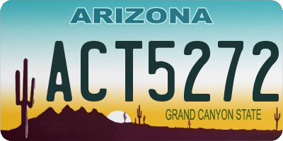 AZ license plate ACT5272