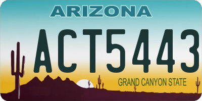 AZ license plate ACT5443