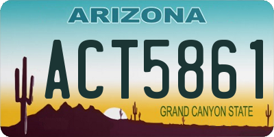 AZ license plate ACT5861