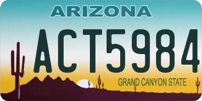 AZ license plate ACT5984