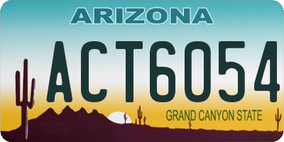 AZ license plate ACT6054