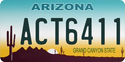 AZ license plate ACT6411