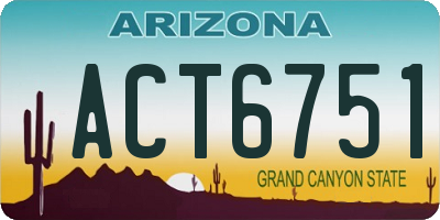 AZ license plate ACT6751