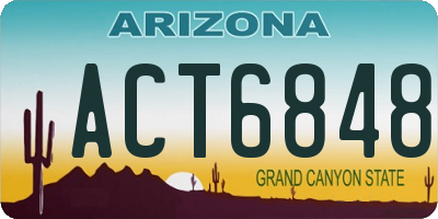 AZ license plate ACT6848