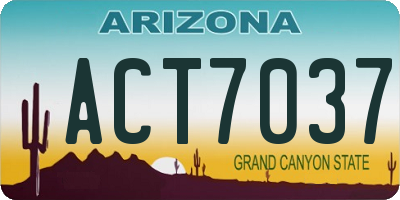 AZ license plate ACT7037