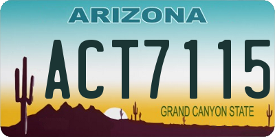AZ license plate ACT7115