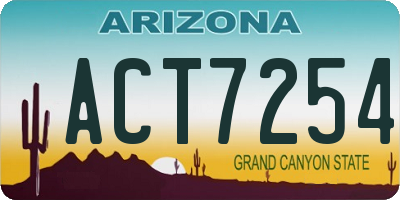 AZ license plate ACT7254