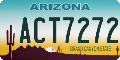 AZ license plate ACT7272