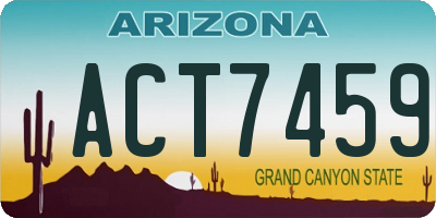 AZ license plate ACT7459