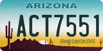 AZ license plate ACT7551