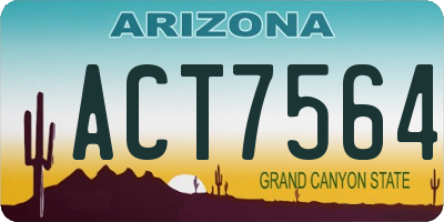 AZ license plate ACT7564