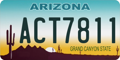 AZ license plate ACT7811