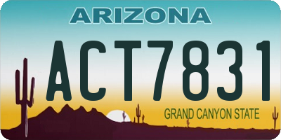 AZ license plate ACT7831
