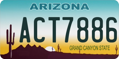 AZ license plate ACT7886
