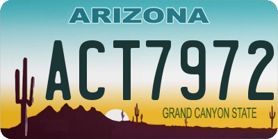 AZ license plate ACT7972