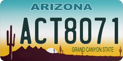 AZ license plate ACT8071