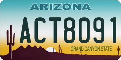 AZ license plate ACT8091