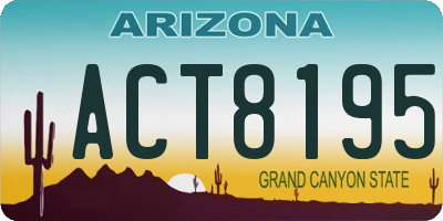 AZ license plate ACT8195