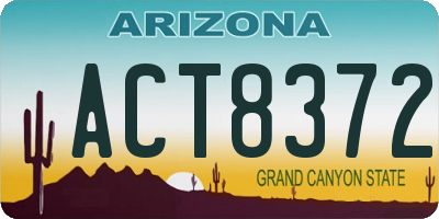 AZ license plate ACT8372