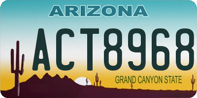 AZ license plate ACT8968