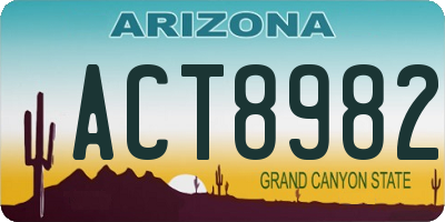 AZ license plate ACT8982
