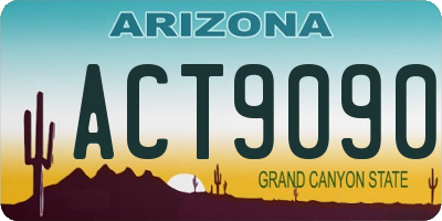 AZ license plate ACT9090