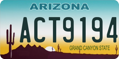 AZ license plate ACT9194