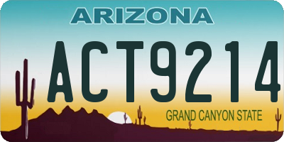 AZ license plate ACT9214