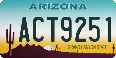 AZ license plate ACT9251
