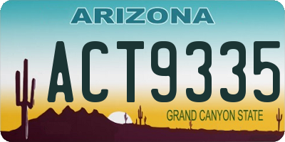 AZ license plate ACT9335