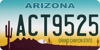 AZ license plate ACT9525