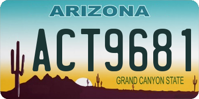 AZ license plate ACT9681