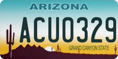 AZ license plate ACU0329
