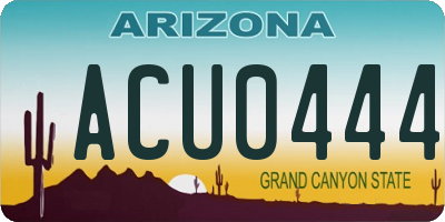 AZ license plate ACU0444