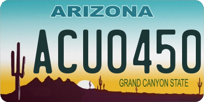 AZ license plate ACU0450
