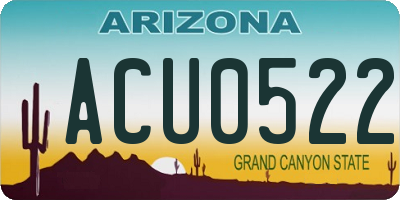 AZ license plate ACU0522