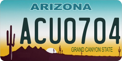 AZ license plate ACU0704