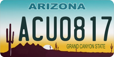 AZ license plate ACU0817