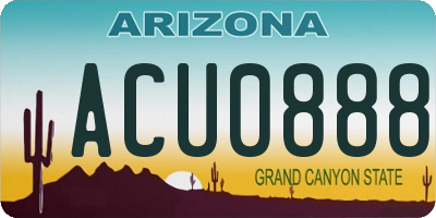 AZ license plate ACU0888