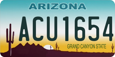 AZ license plate ACU1654