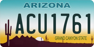 AZ license plate ACU1761