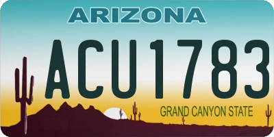AZ license plate ACU1783