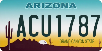 AZ license plate ACU1787
