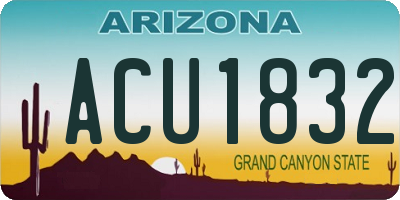 AZ license plate ACU1832