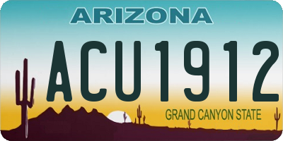 AZ license plate ACU1912