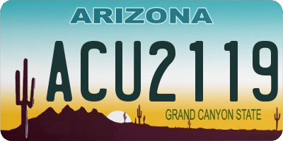 AZ license plate ACU2119