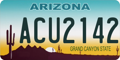 AZ license plate ACU2142