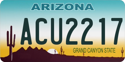 AZ license plate ACU2217