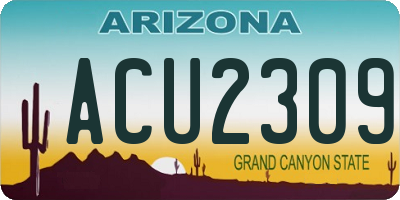 AZ license plate ACU2309